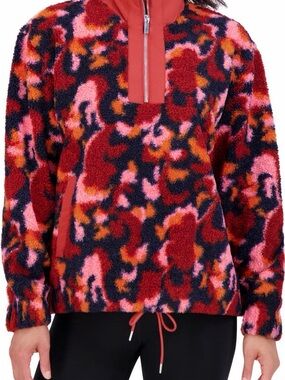 Nordstrom Red Multi Sherpa Pullover Jacket